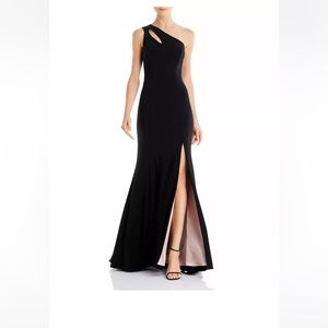 Black one shoulder evening gown